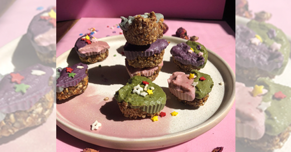 Mini Rainbow Cashew Cheesecakes - Alaya Naturals