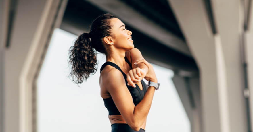 woman stretching